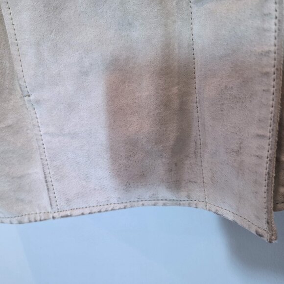 Eddie Bauer Light Tan Suede Button Up Barn Jacket Size M - Picture 8 of 9